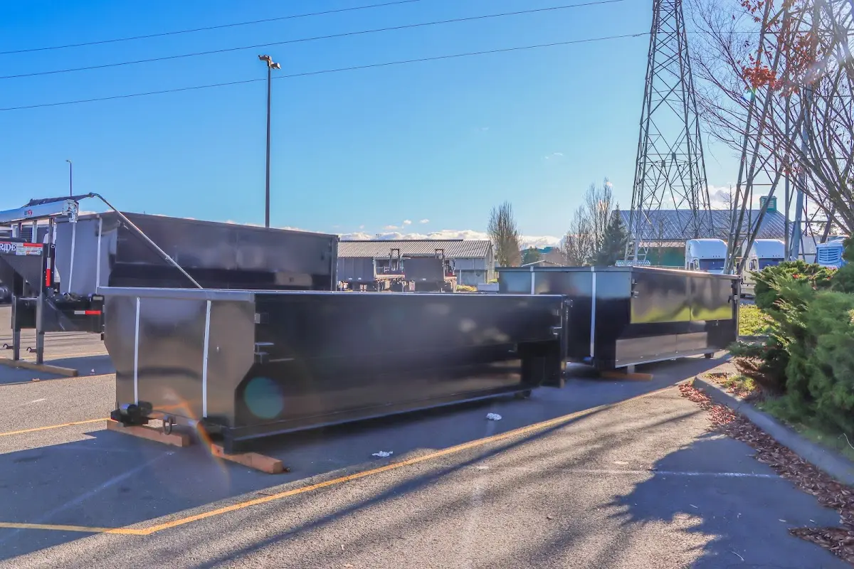 Roll-off dumpster ready for waste disposal at job site for Estate Cleanout Dumpster Rental in Pemberton